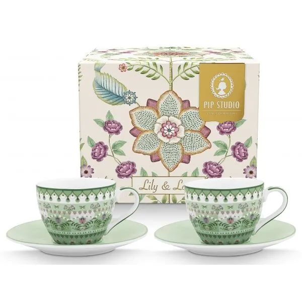 Pip Lily&Lotus Conj 2 Chávenas Expresso Verde Claro 120ml