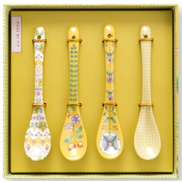 Pip Lily&Lotus Conj 4Colheres de Chá Amarelo 13cm