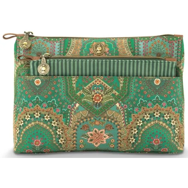 Pip Bolsa CosmétCombi Caryn Jabali Verde 26x7.5x18cm/22x1x13