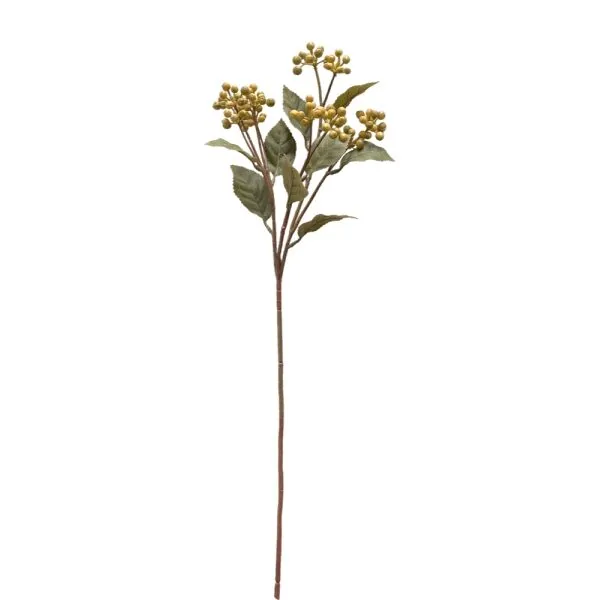 Plantas Artificiais Bagas Selvagens Amarelas 53cm