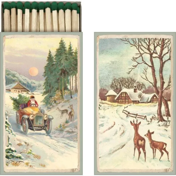 Caixa de Fósforos longos 6x11cm Floresta de Natal