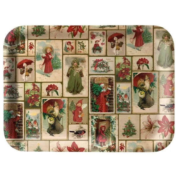 Bandeja Folheado de Bétola 27x20cm Colagem Natal